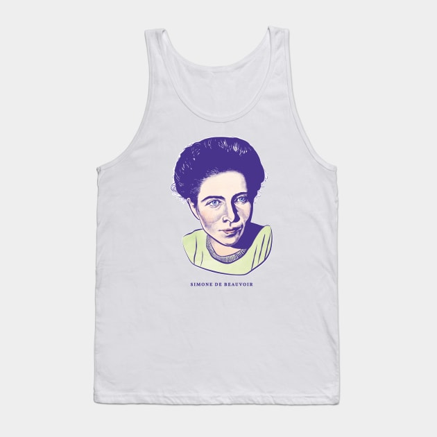 Simone de Beauvoir Tank Top by Huge Potato